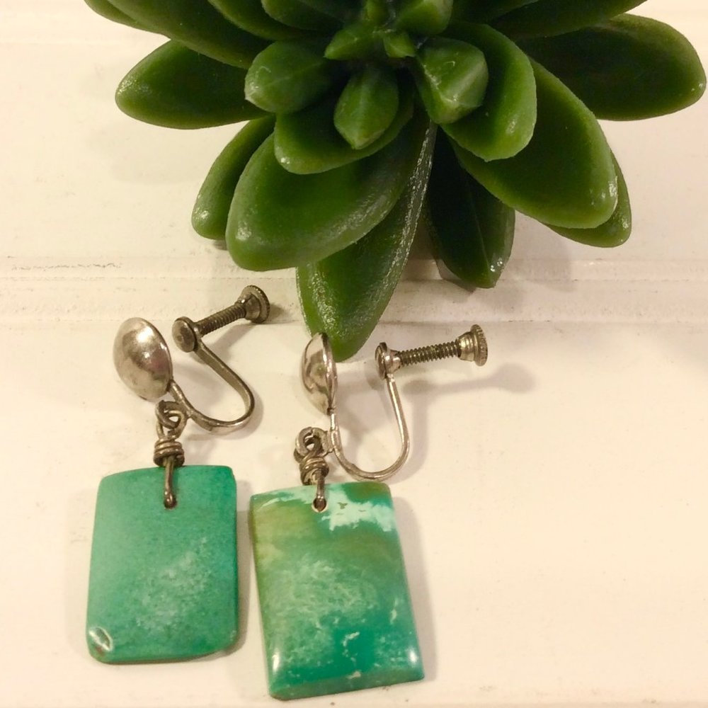 VINTAGE 1950'S TURQUOISE EARRINGS